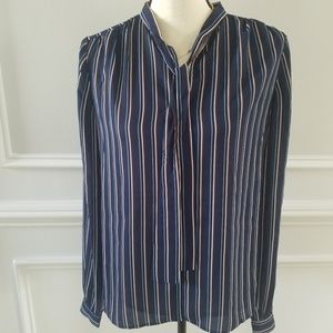 Stripped blue Multicolored long sleeve blouse